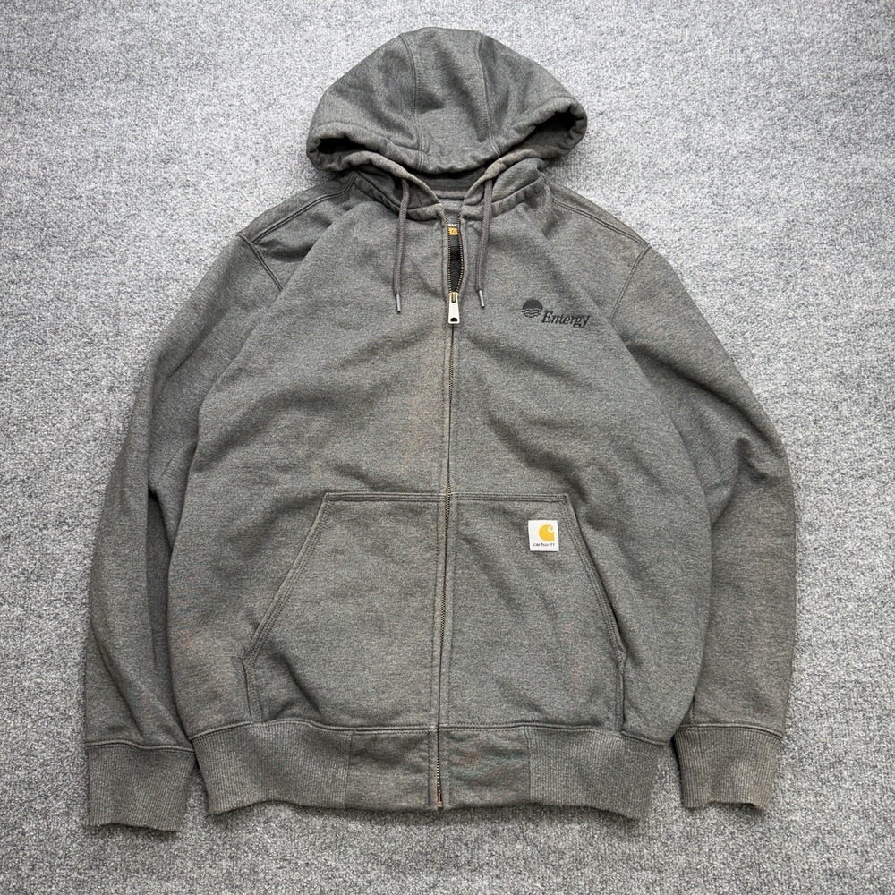 Vintage Faded Carhartt Jacket Men's Original Fit Embroidered Entergy Size Large‎